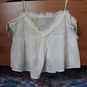 ZARA Trafaluc Off-White Crop Tank top Size M NEW